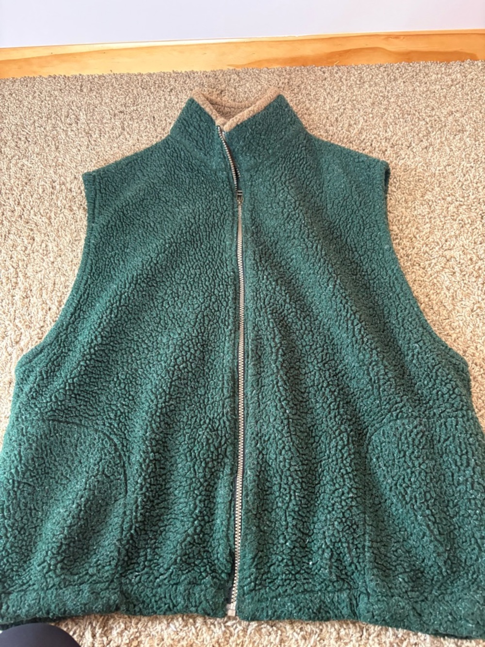 St. John's Bay Dark Teal Sherpa Zip Vest